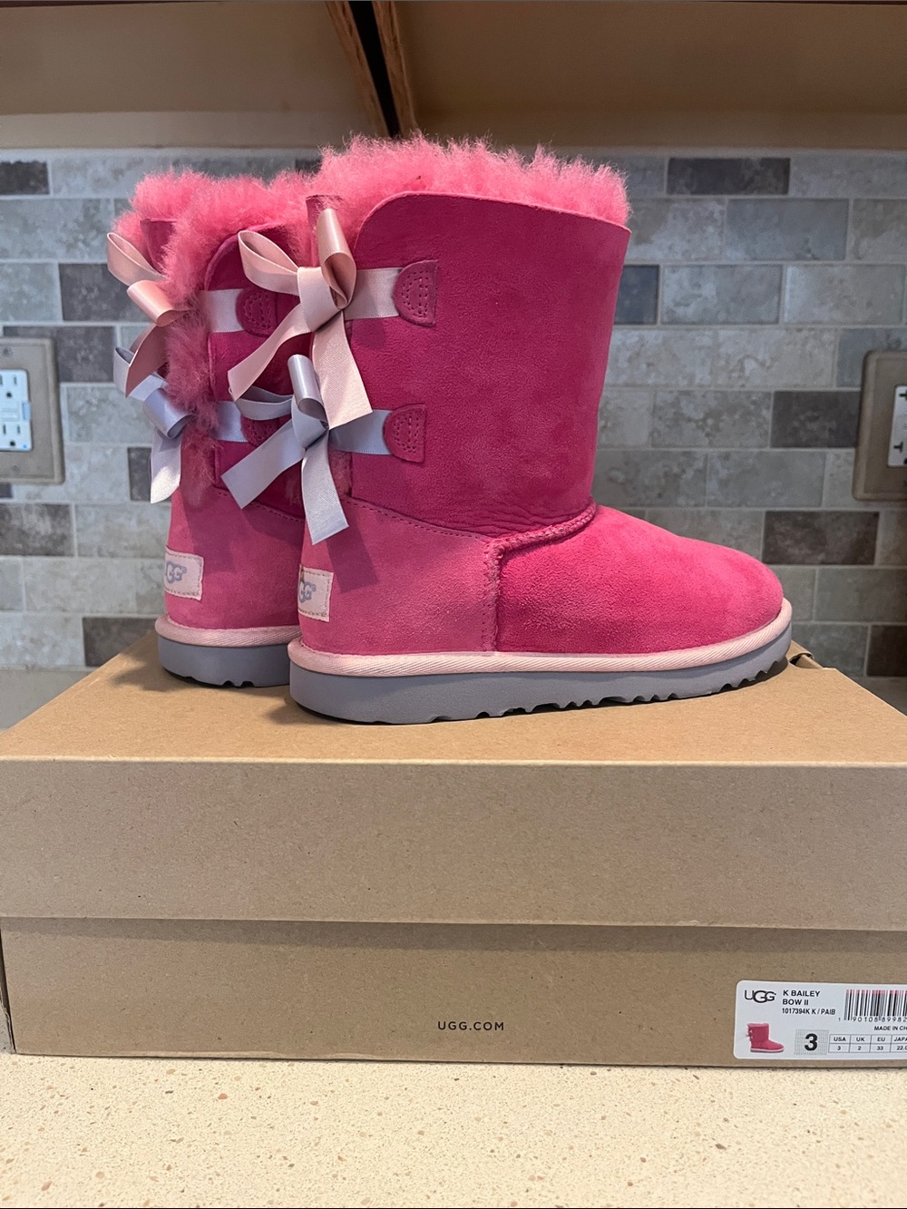 UGG Kids Hot Pink Bailey Boots